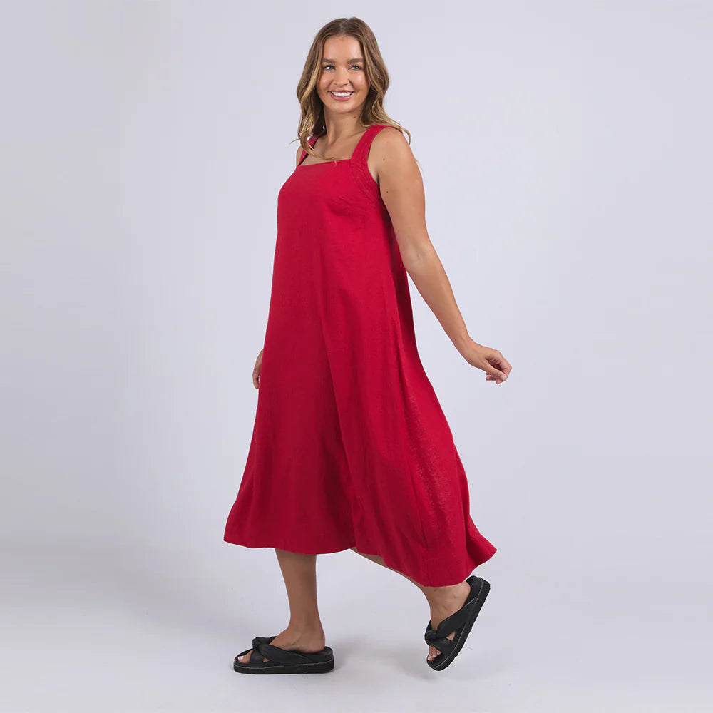 Lourdes Dress - Crimson