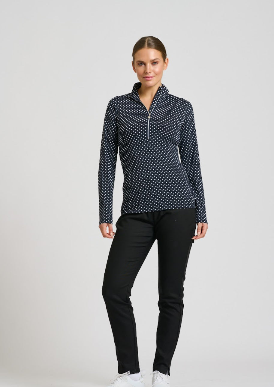 Club Grange Longsleeve Shirt - Black White Spot