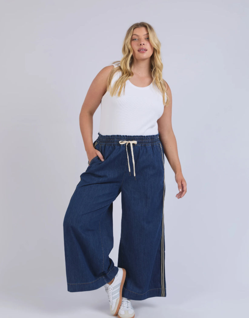 Greta Wide Leg Pant - Side Tape