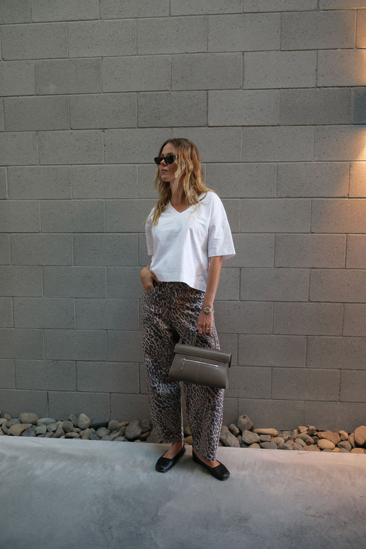 Boxy V Neck Tee - White