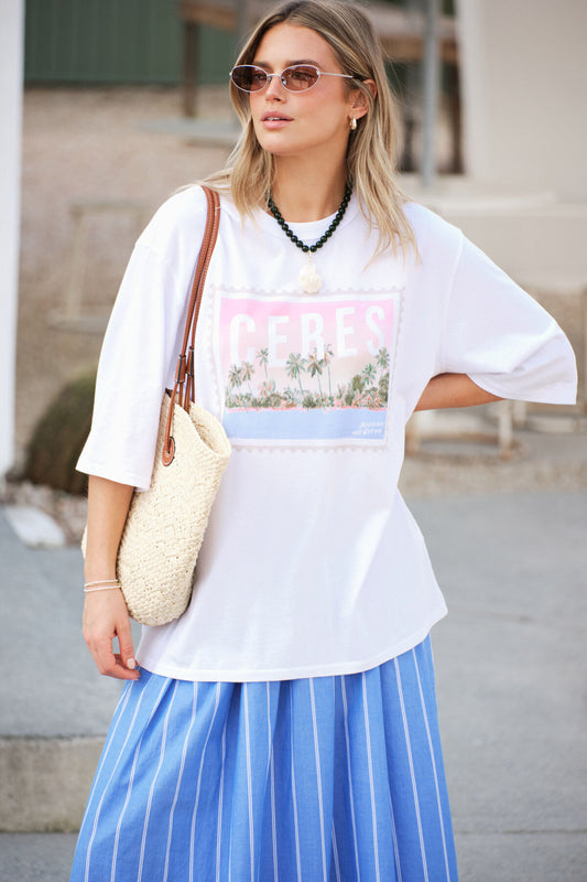 Liv Oversized Tee - Ceres Holiday Stamp