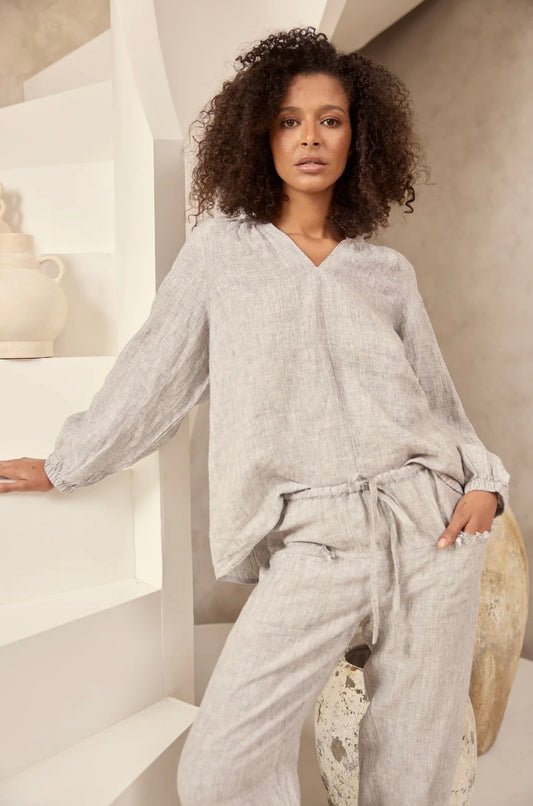 Ria Top - Charcoal Fleck