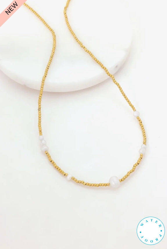Jasmin Pearl Necklace - Gold