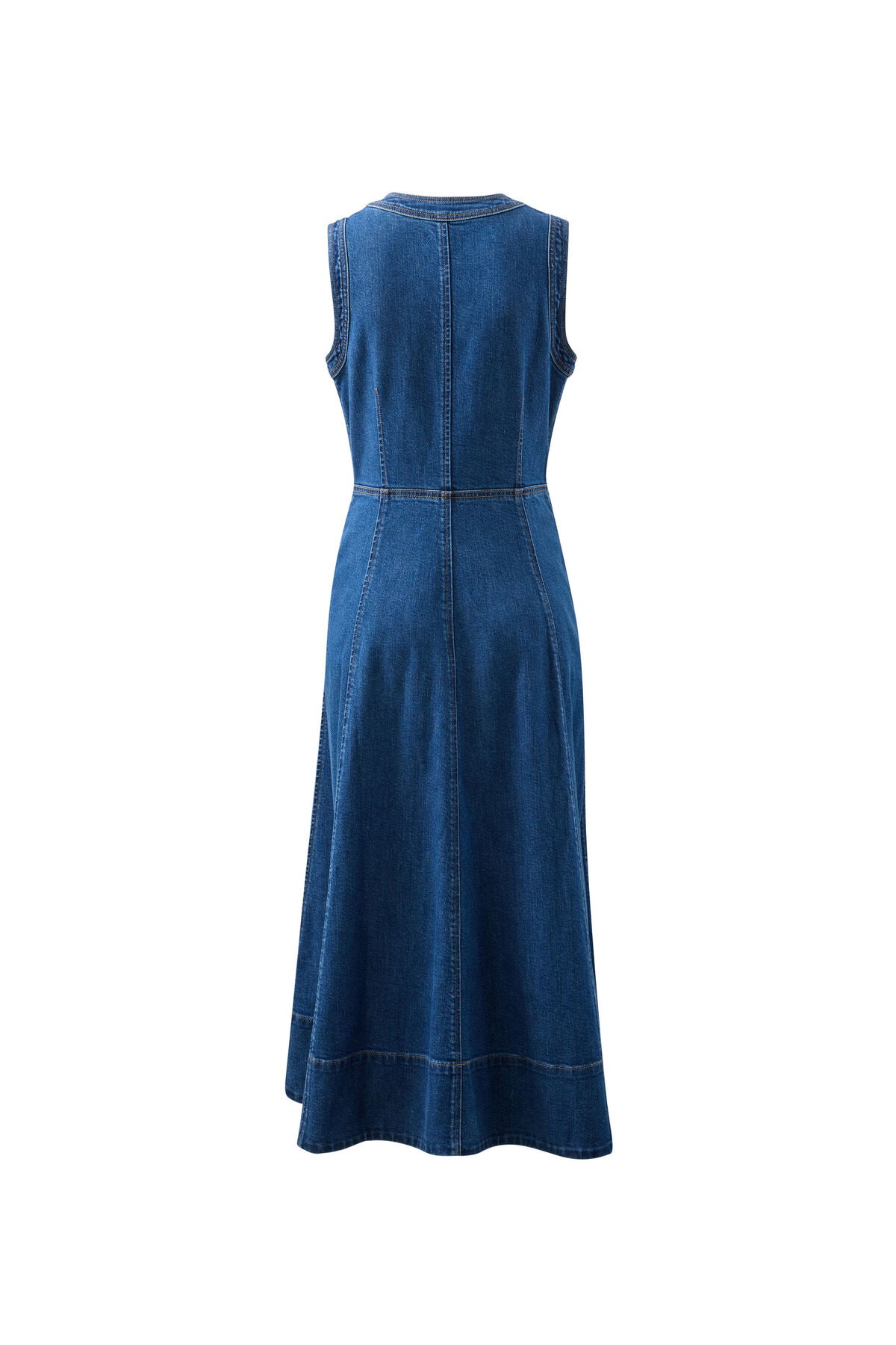 Hazel Midi Sleeveless Shirt Dress - Caspian Blue