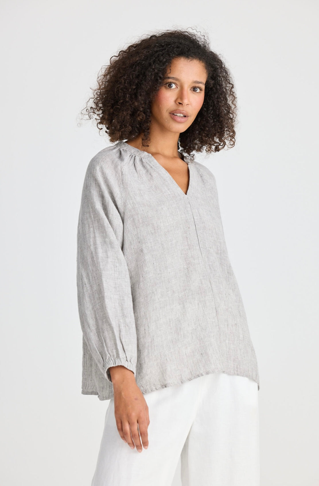 Ria Top - Charcoal Fleck