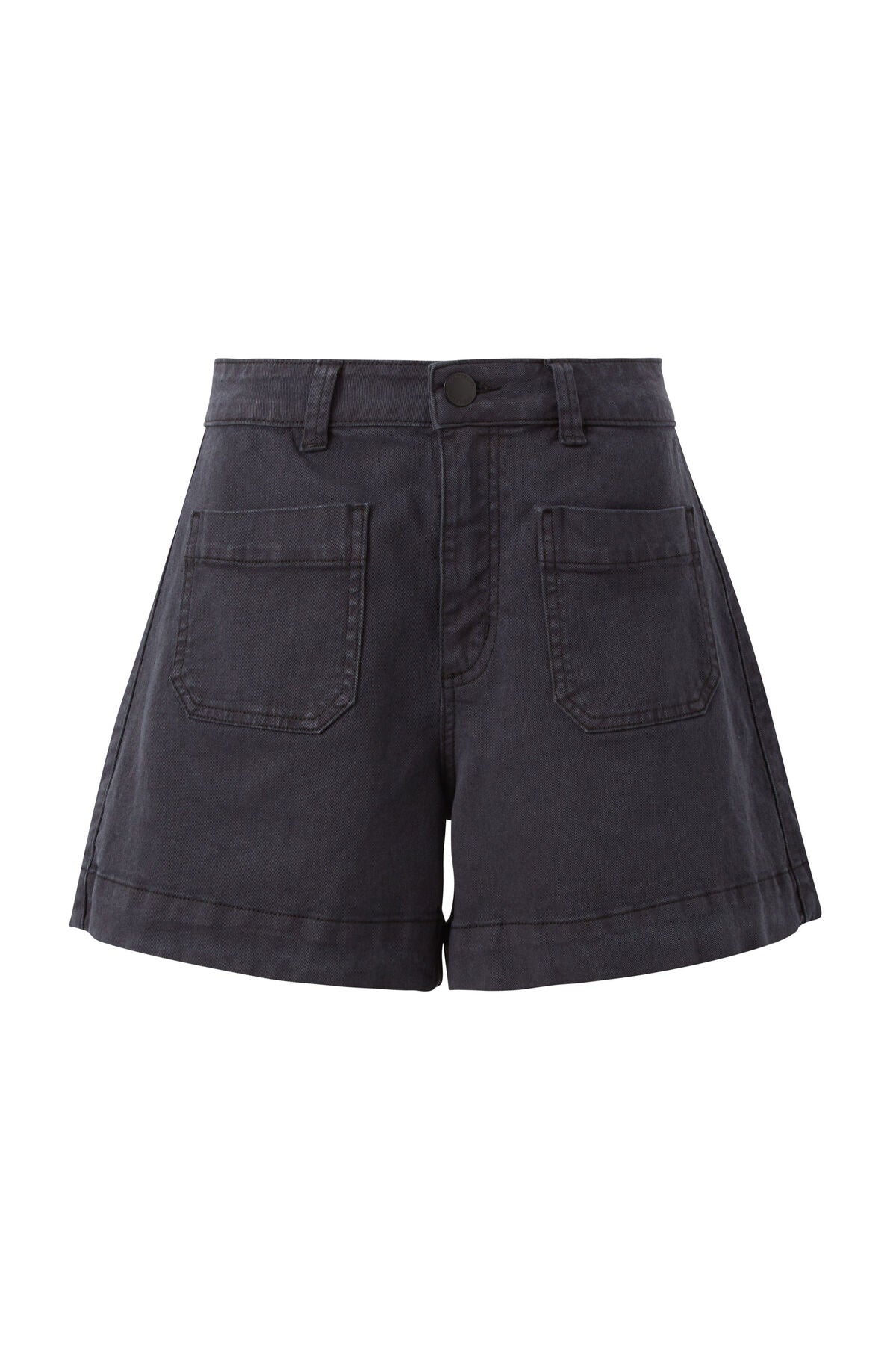 Denim Patch Pocket Short - Washed Black