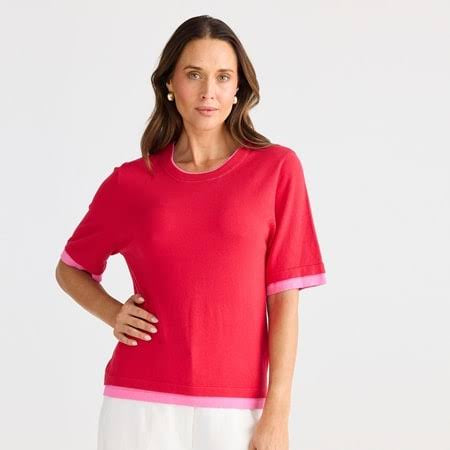 Billie Knit Top - Poppy/ Pink