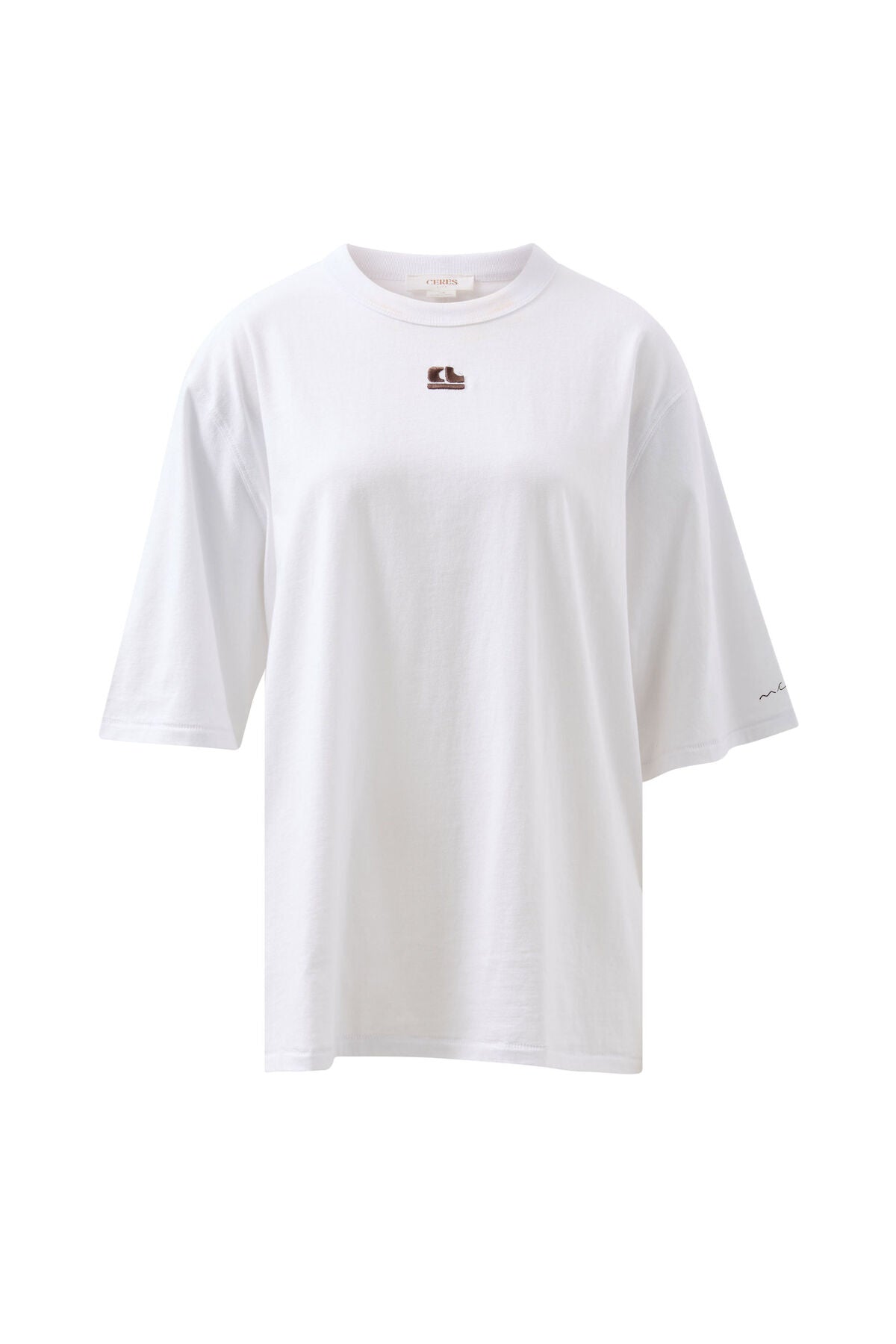 Oversized Tee - Choc CL Embroidery