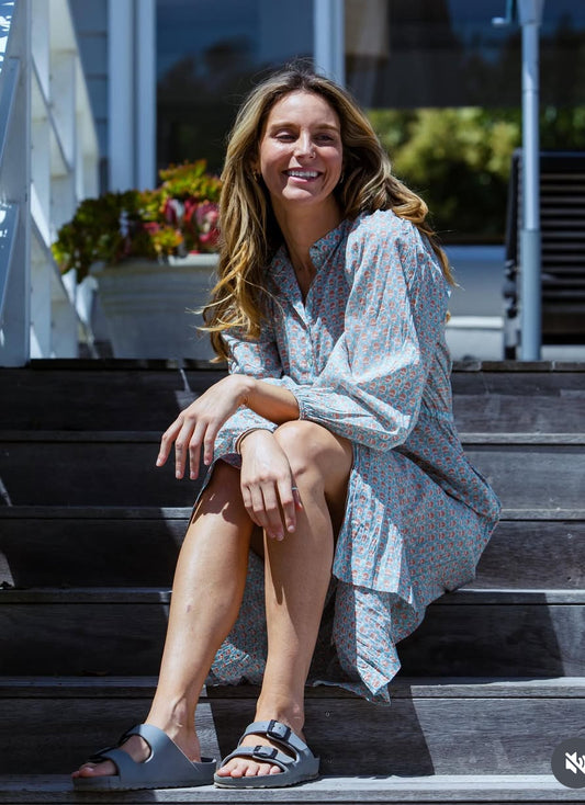 Virginia Dress - Wedgewood