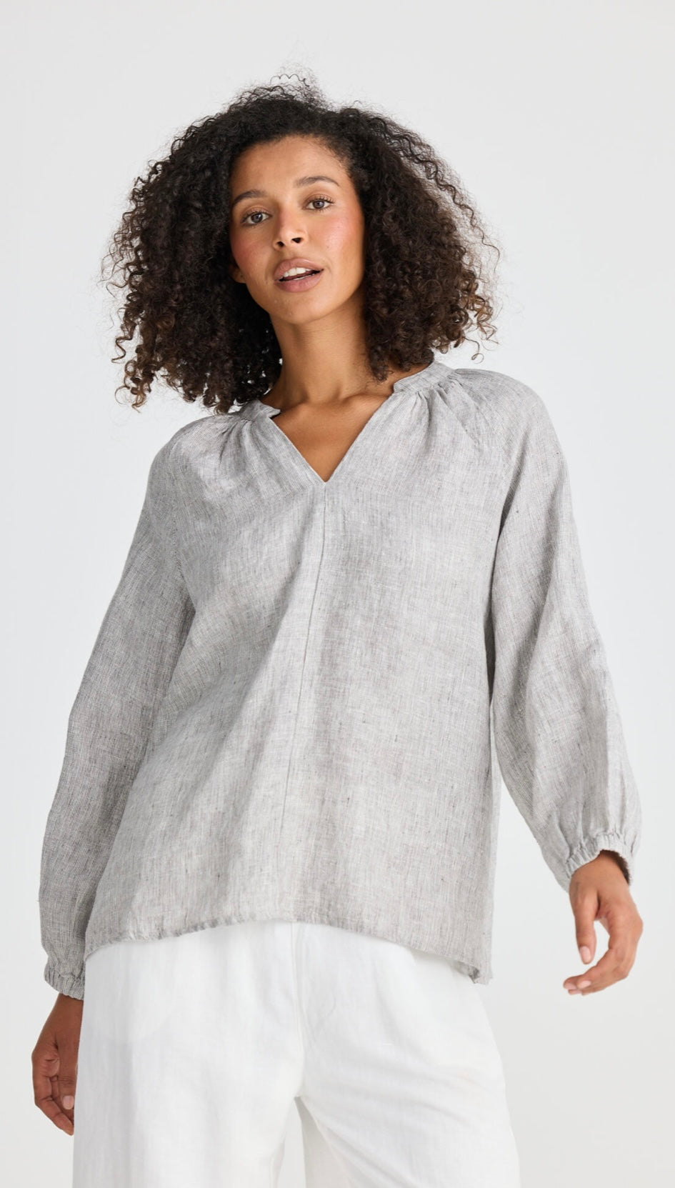 Ria Top - Charcoal Fleck