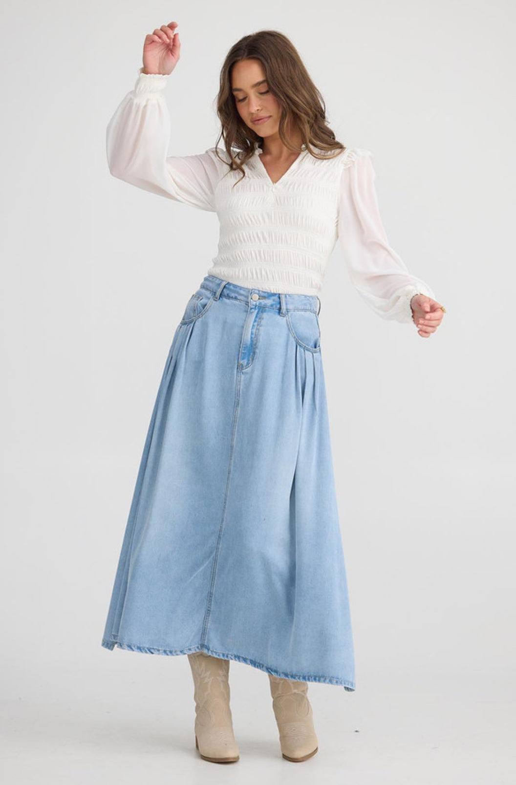 Austin Skirt - Light Blue Wash