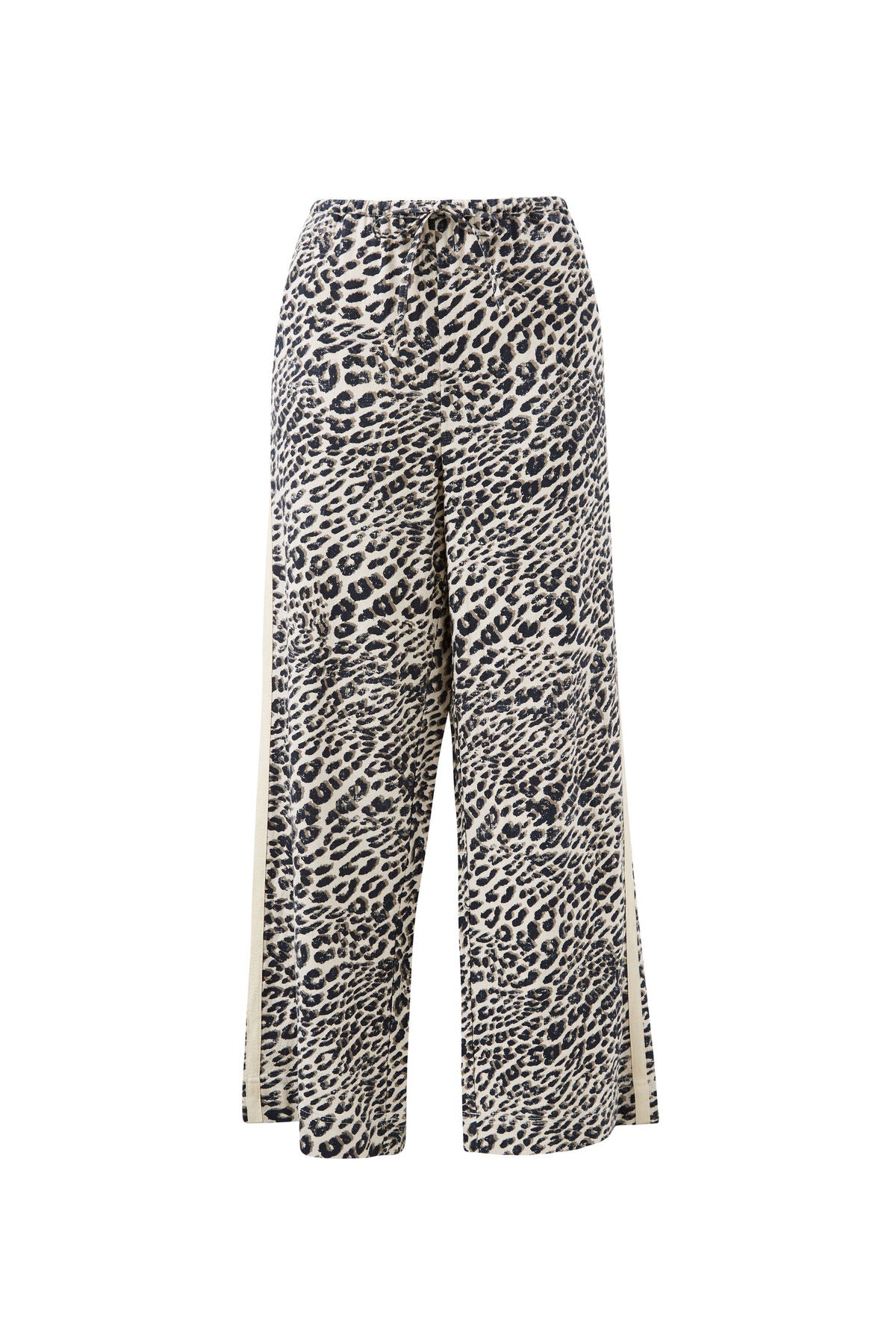 Relaxed Drawstring Pant - Leopard Linen Blend