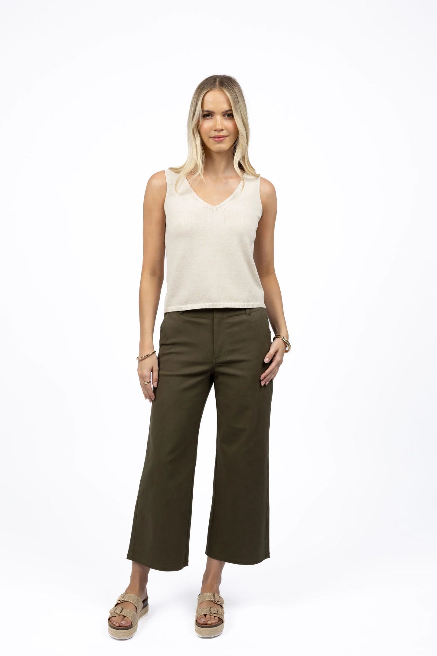 Margot Drill Pant - Moss