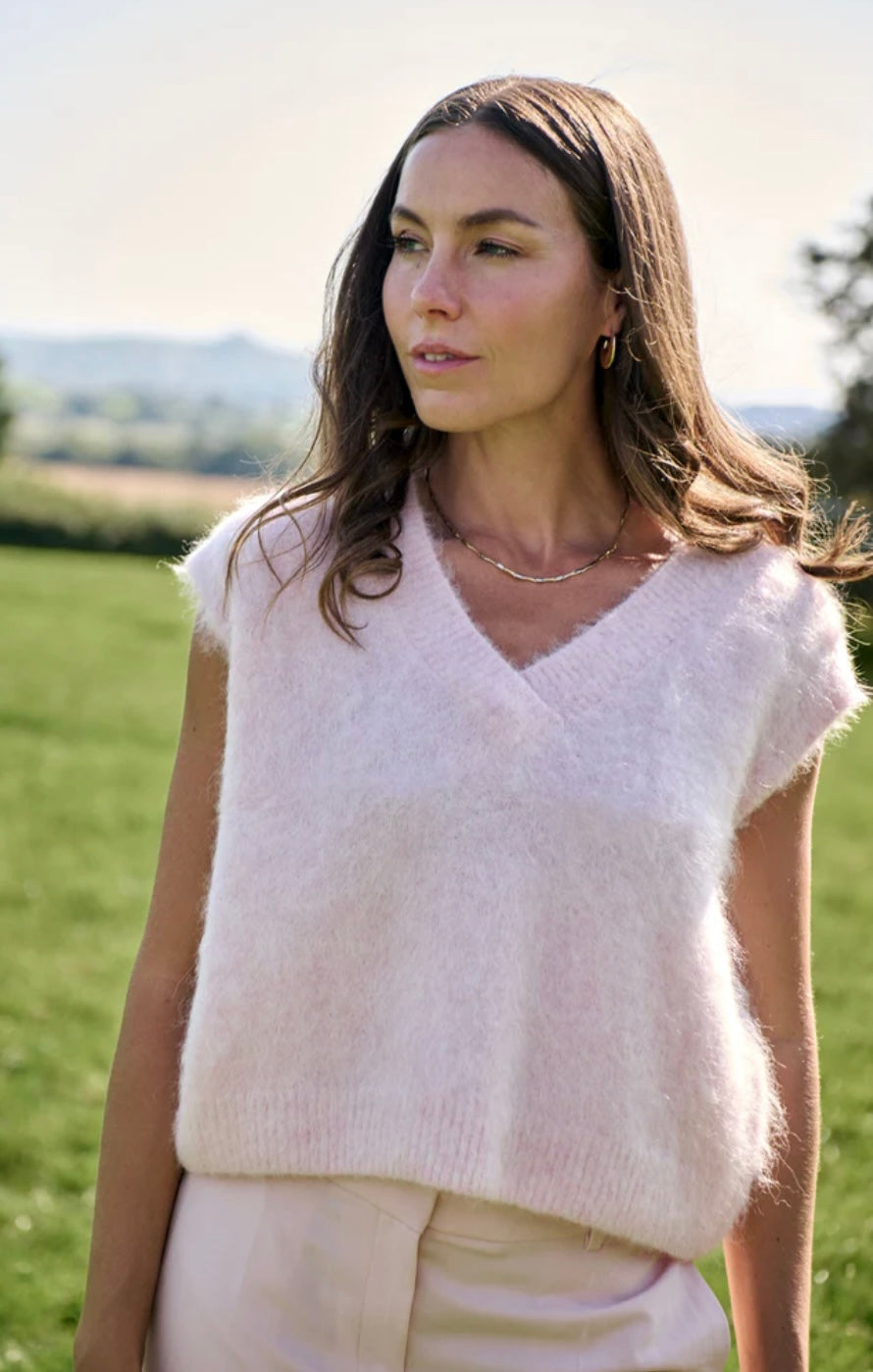 Blush Pink Brushed Vest