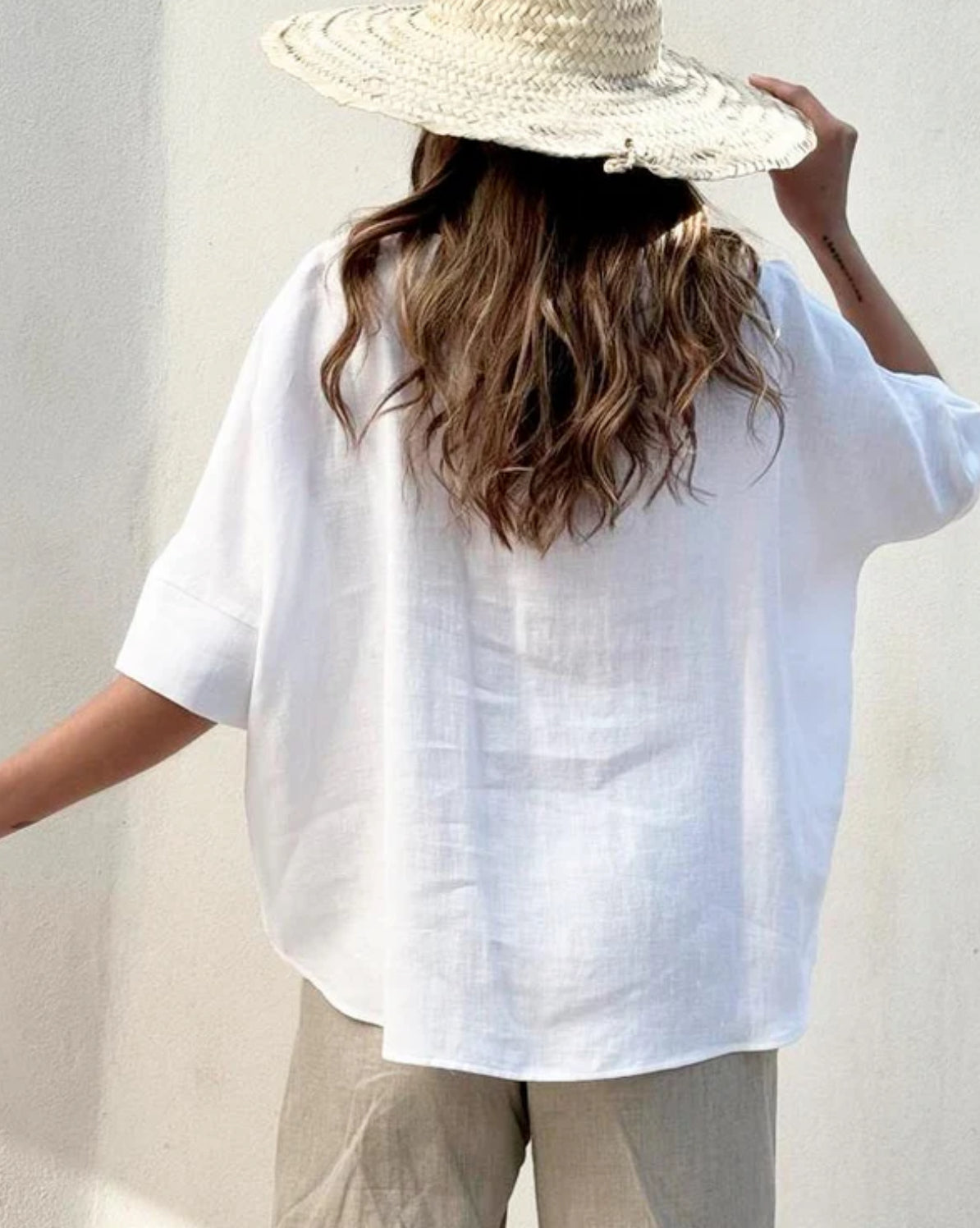 Oversized Linen T Shirt