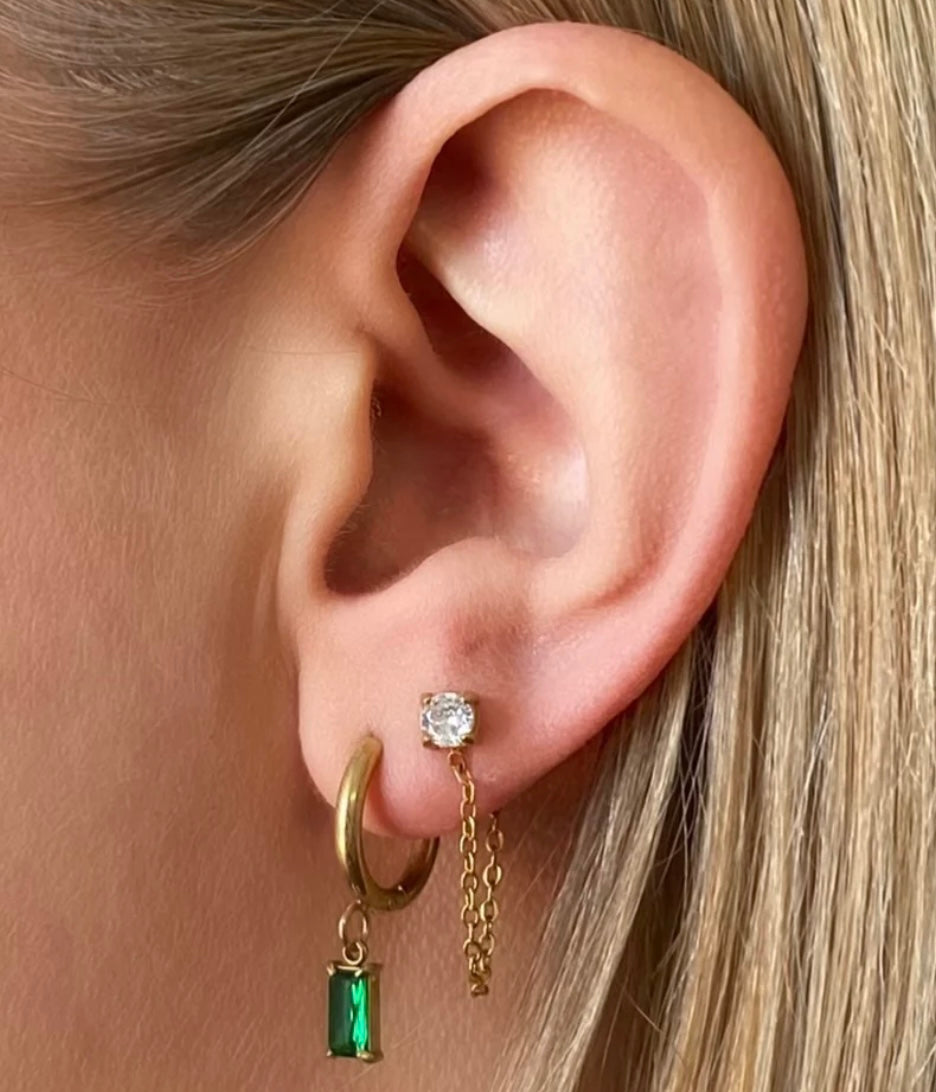Luxe Drop Huggie Earring