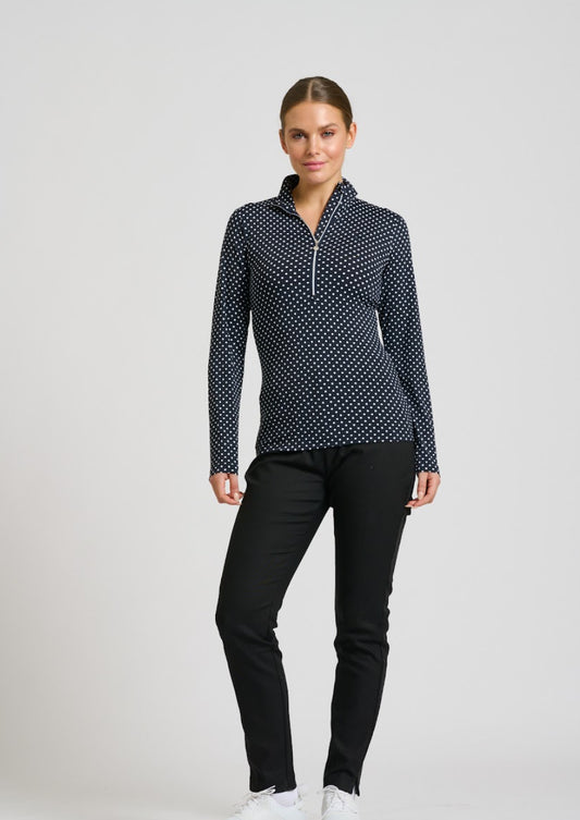 Club Grange Longsleeve Shirt - Black White Spot