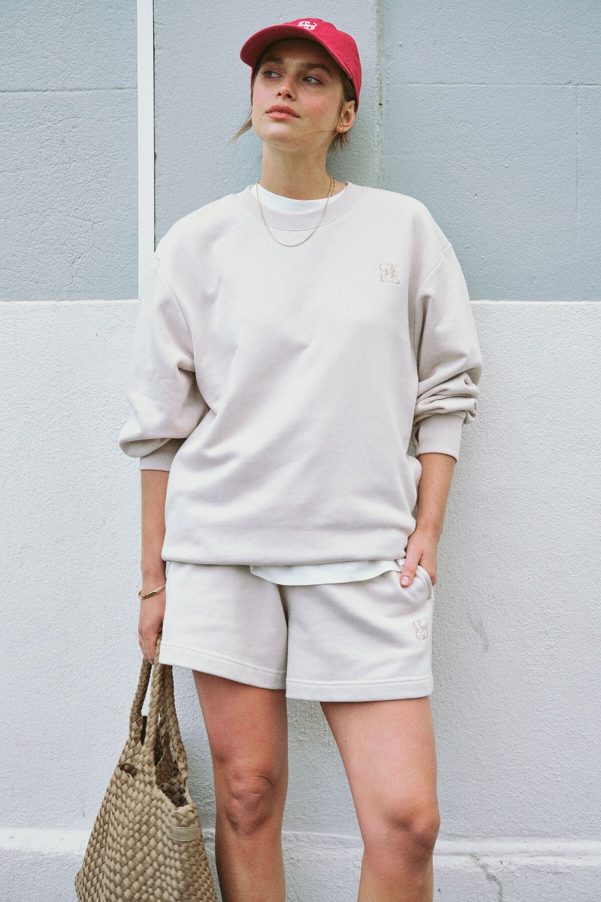 Oversized Slouchy Crew - Almond