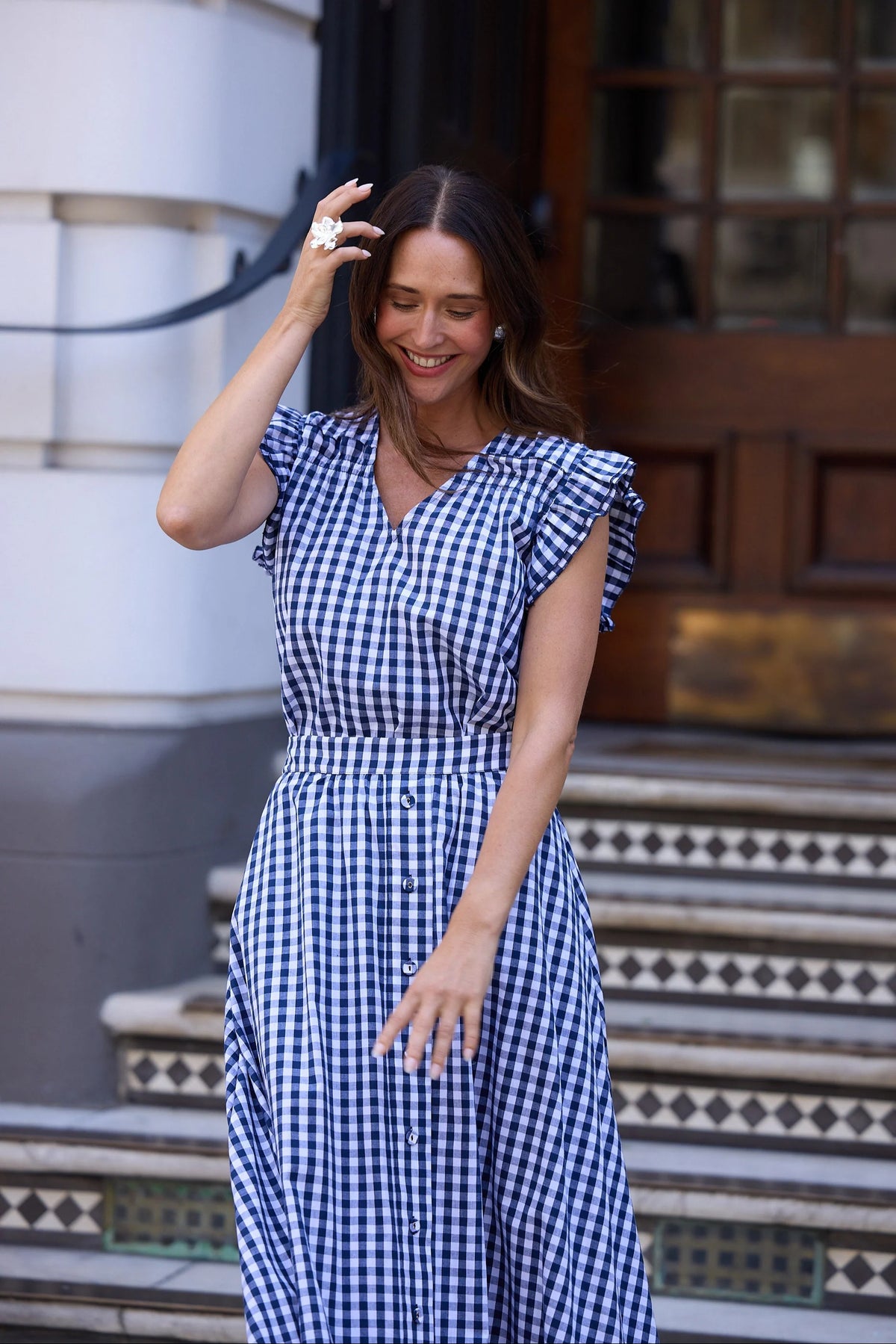 Lucy Skirt - Navy Gingham