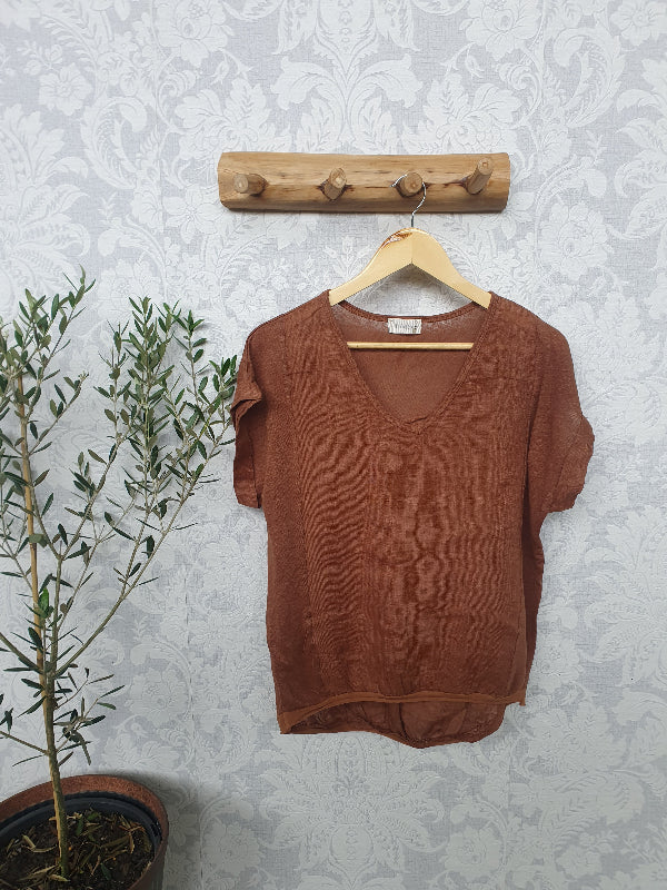 Plain Linen Tee with band
