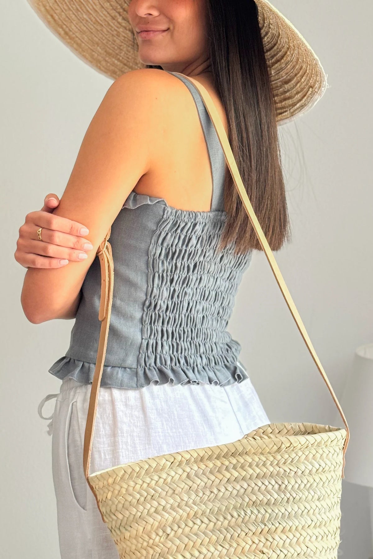True Fantasy Linen Top - Smoke Blue