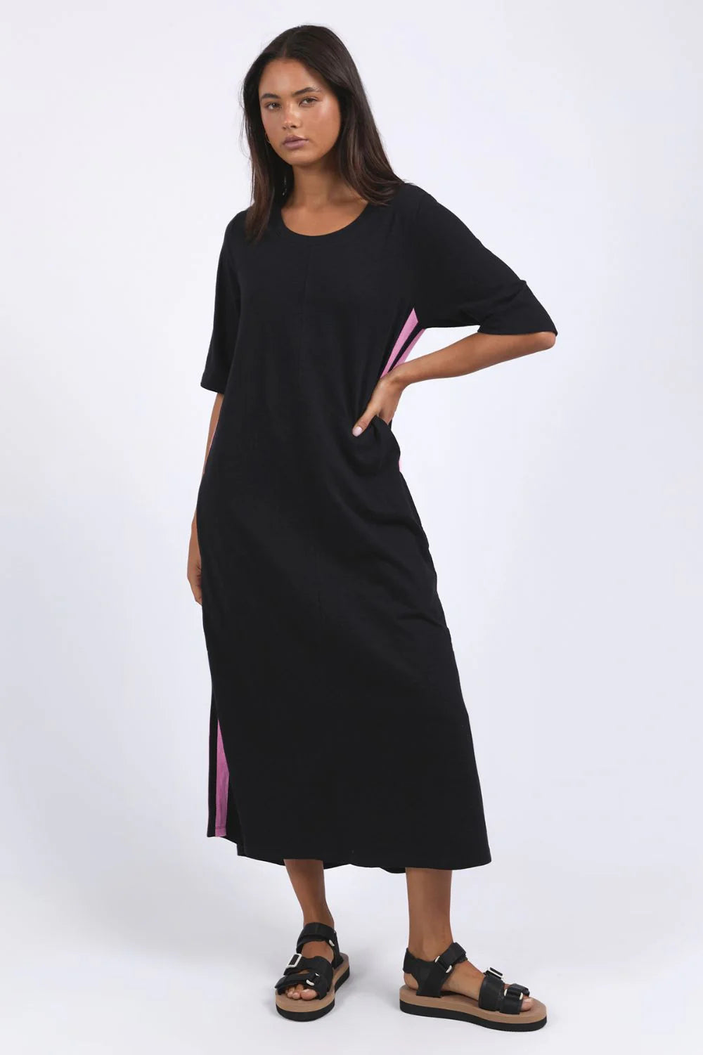 Recovery 3/4 Sleeve Dress - Black