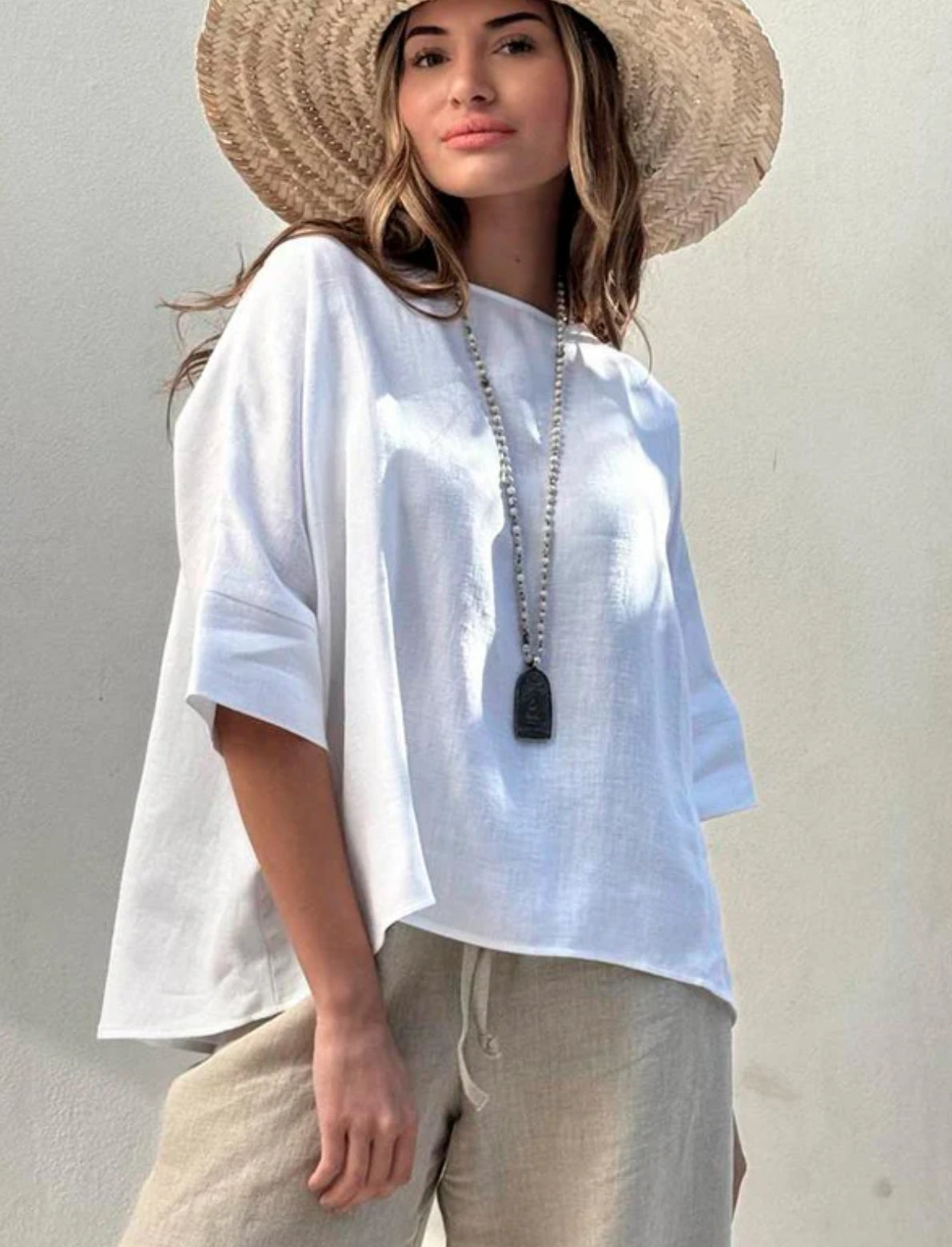 Oversized Linen T Shirt