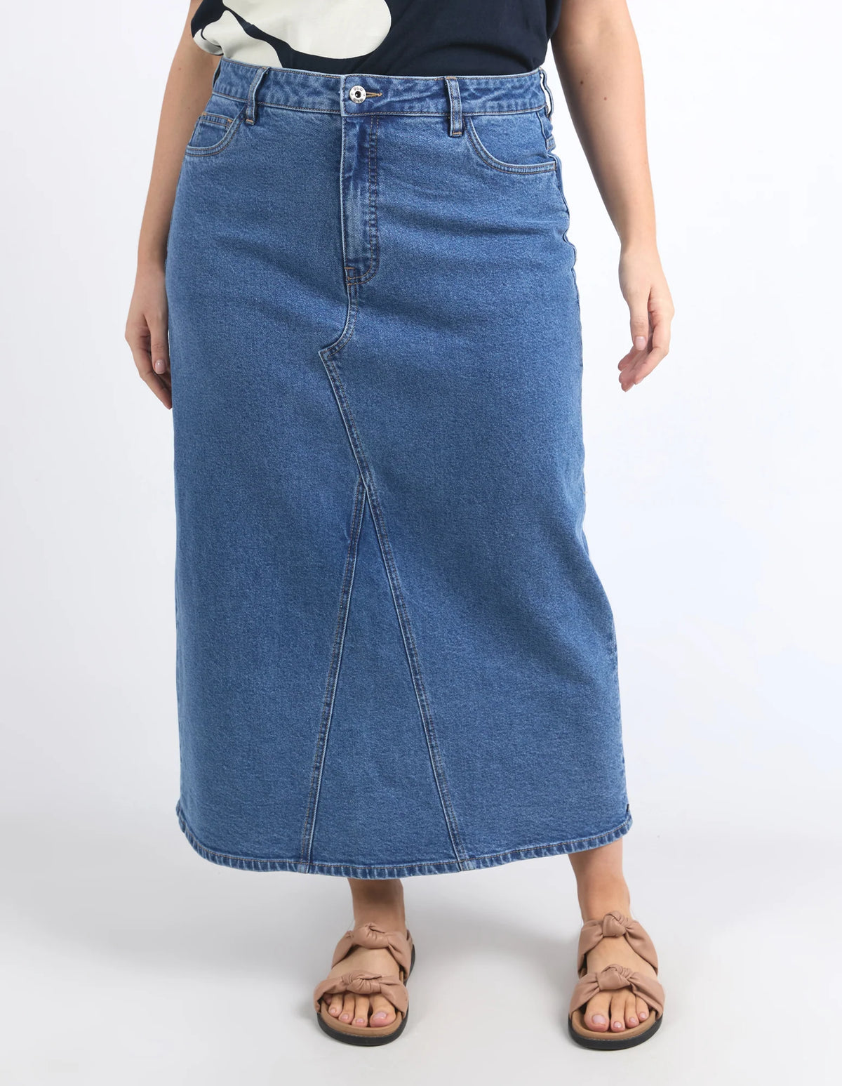 Zoe Midi Denim Skirt