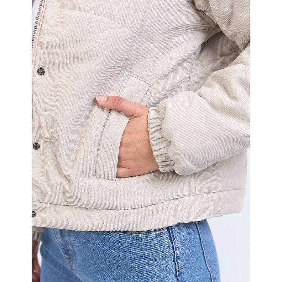 ROSALEE CORD JACKET - MUSHROOM