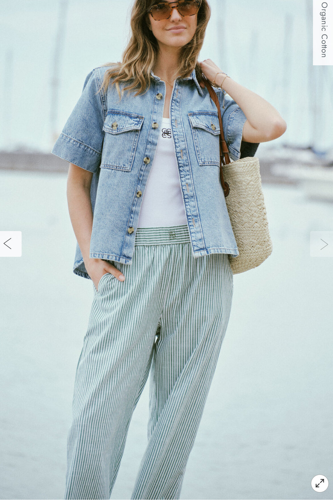 Short Sleeve Boxy Shirt - Denim