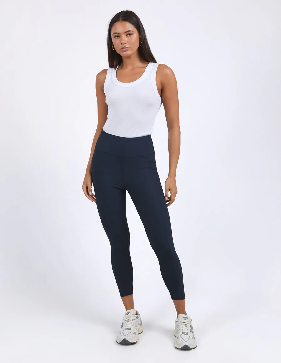Luxe Rib Leggings - Navy