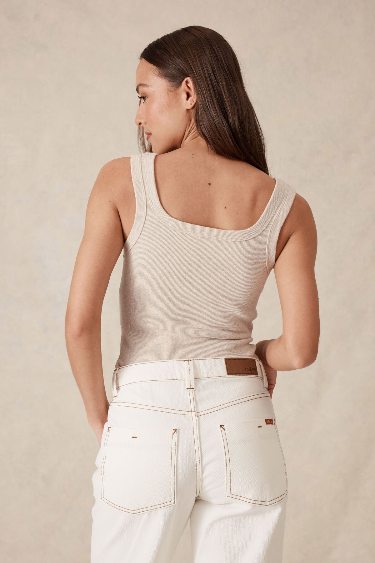 Square Neck Contour Rib Tank