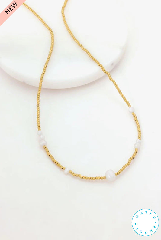Jasmin Pearl Necklace - Gold