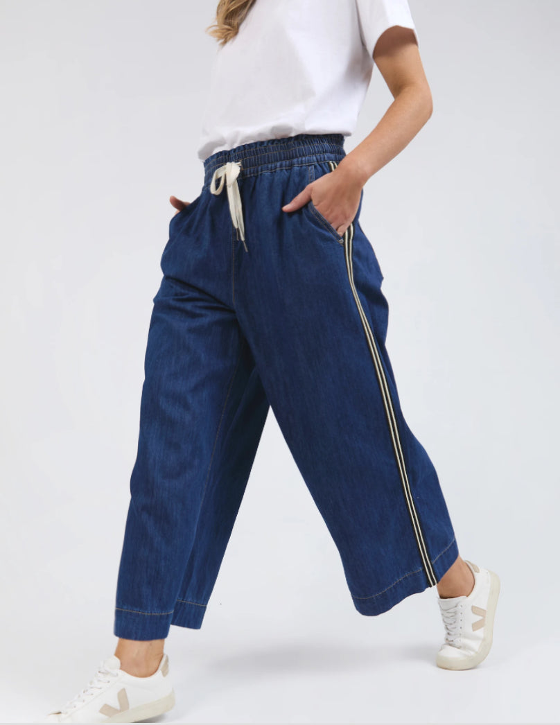 Greta Wide Leg Pant - Side Tape