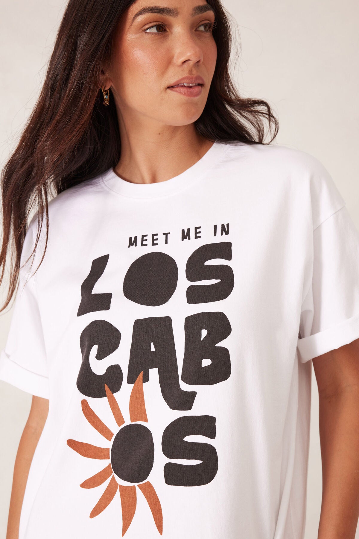 Boyfriend Tee - White Los Cabos