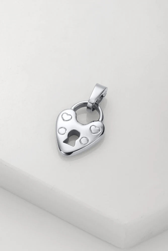 Heart Locket Charm - Silver