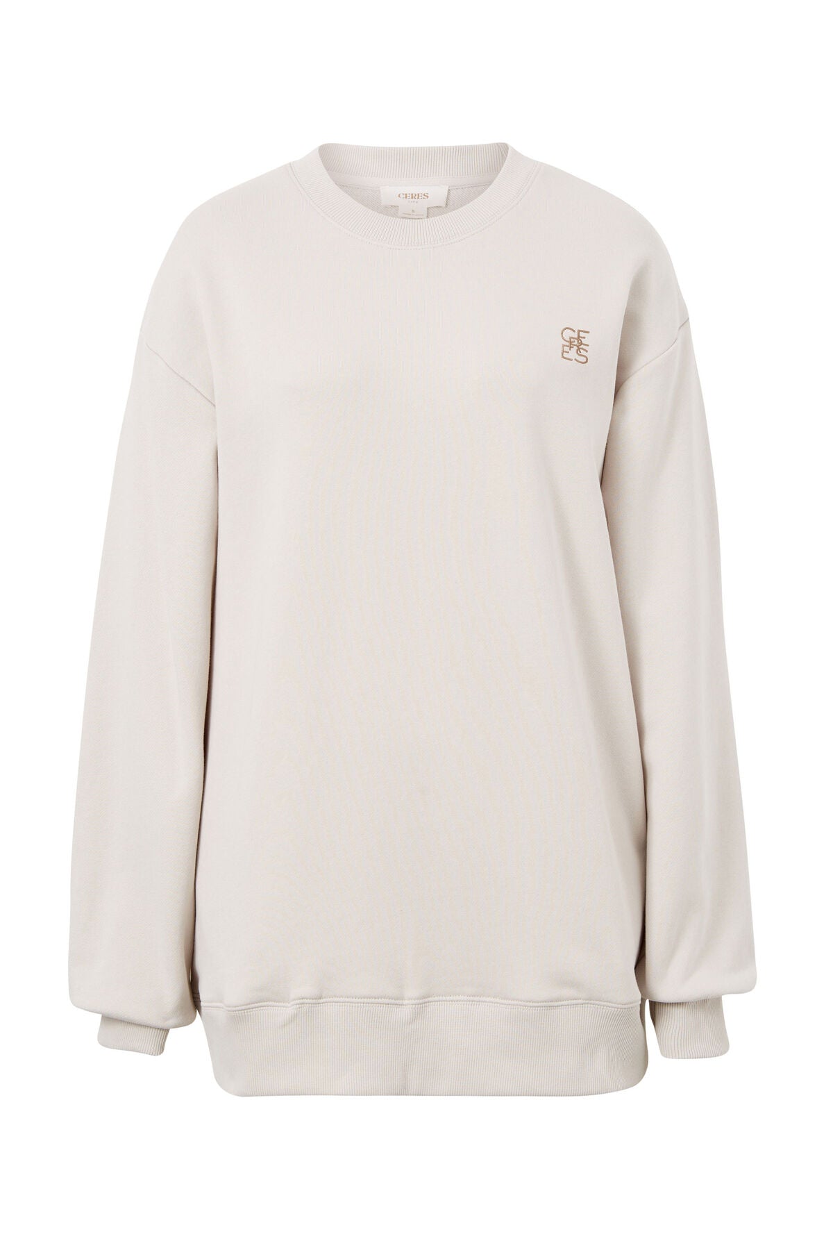 Oversized Slouchy Crew - Almond