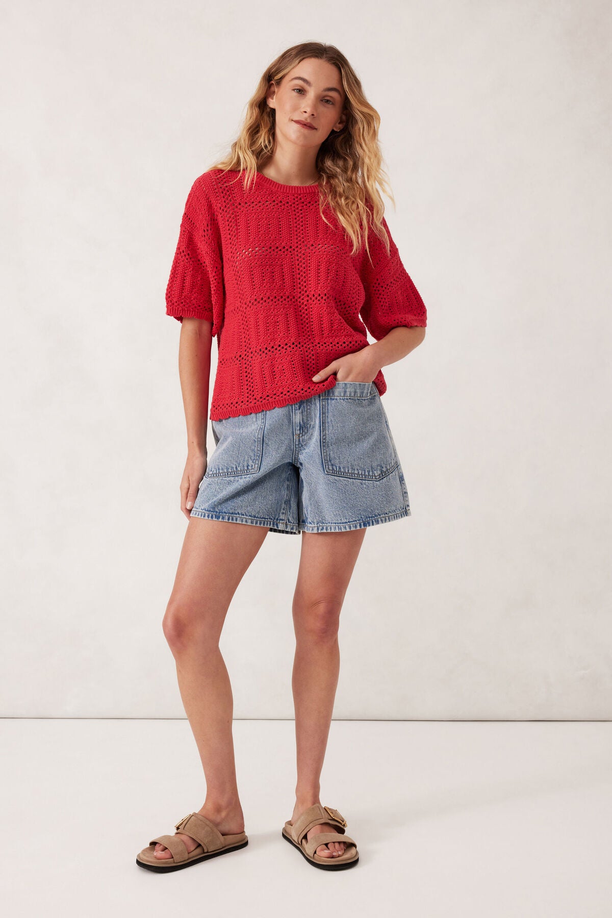 Square Knit Boxy Tee