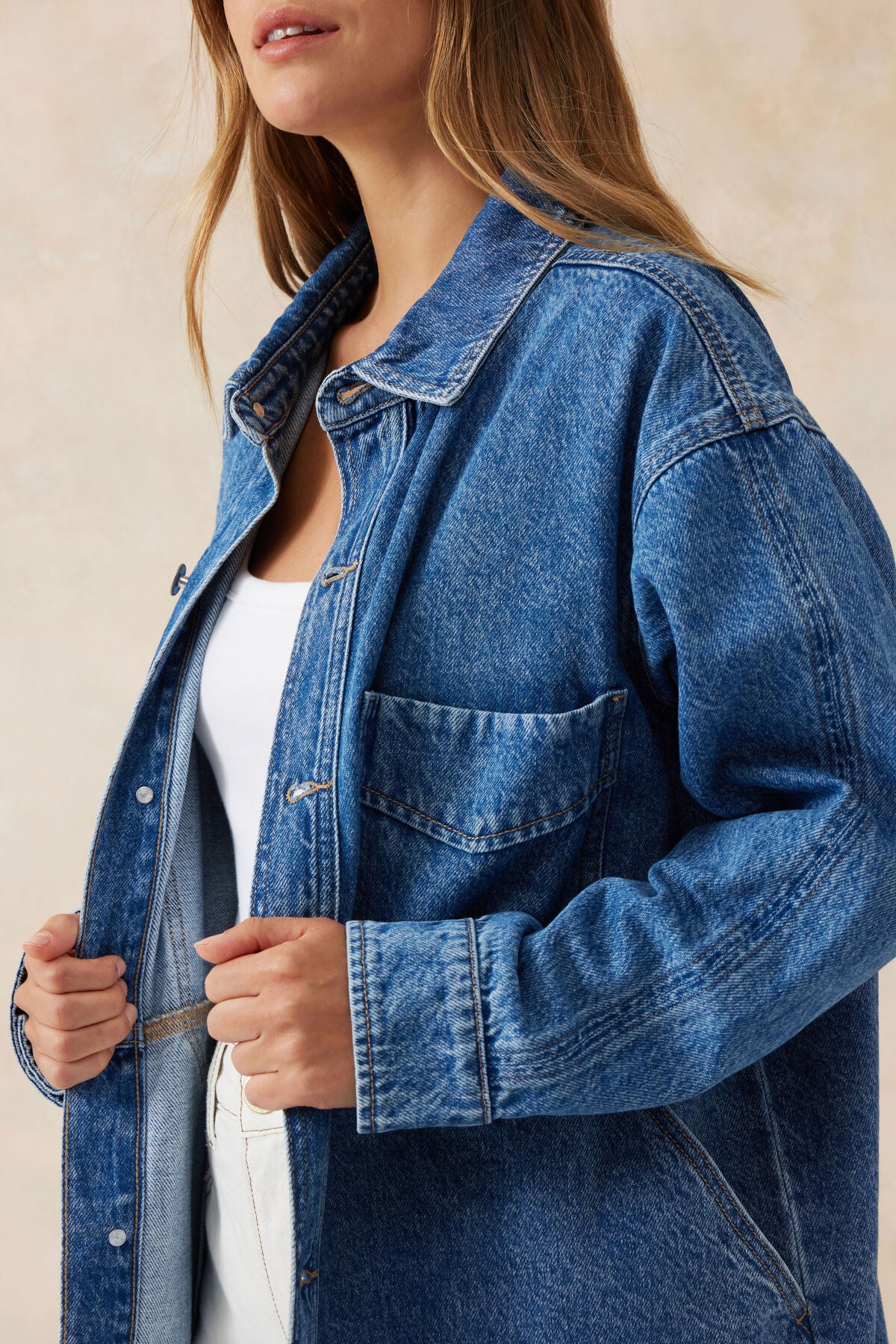 Denim Side Pocket Shacket