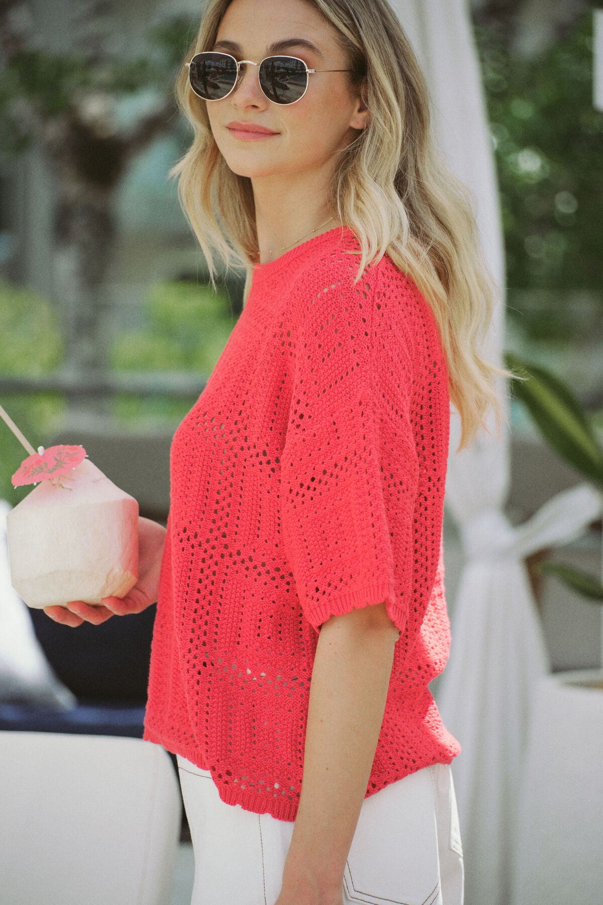 Square Knit Boxy Tee