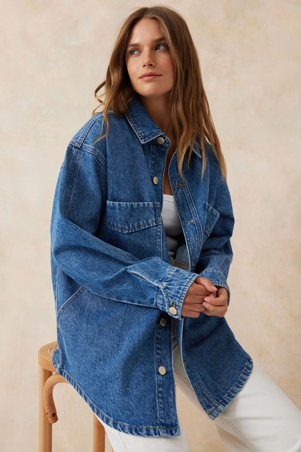 Denim Side Pocket Shacket