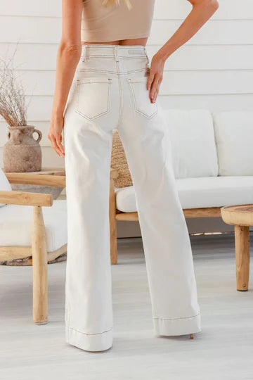 Sailor Wide Leg Jean - WHITE