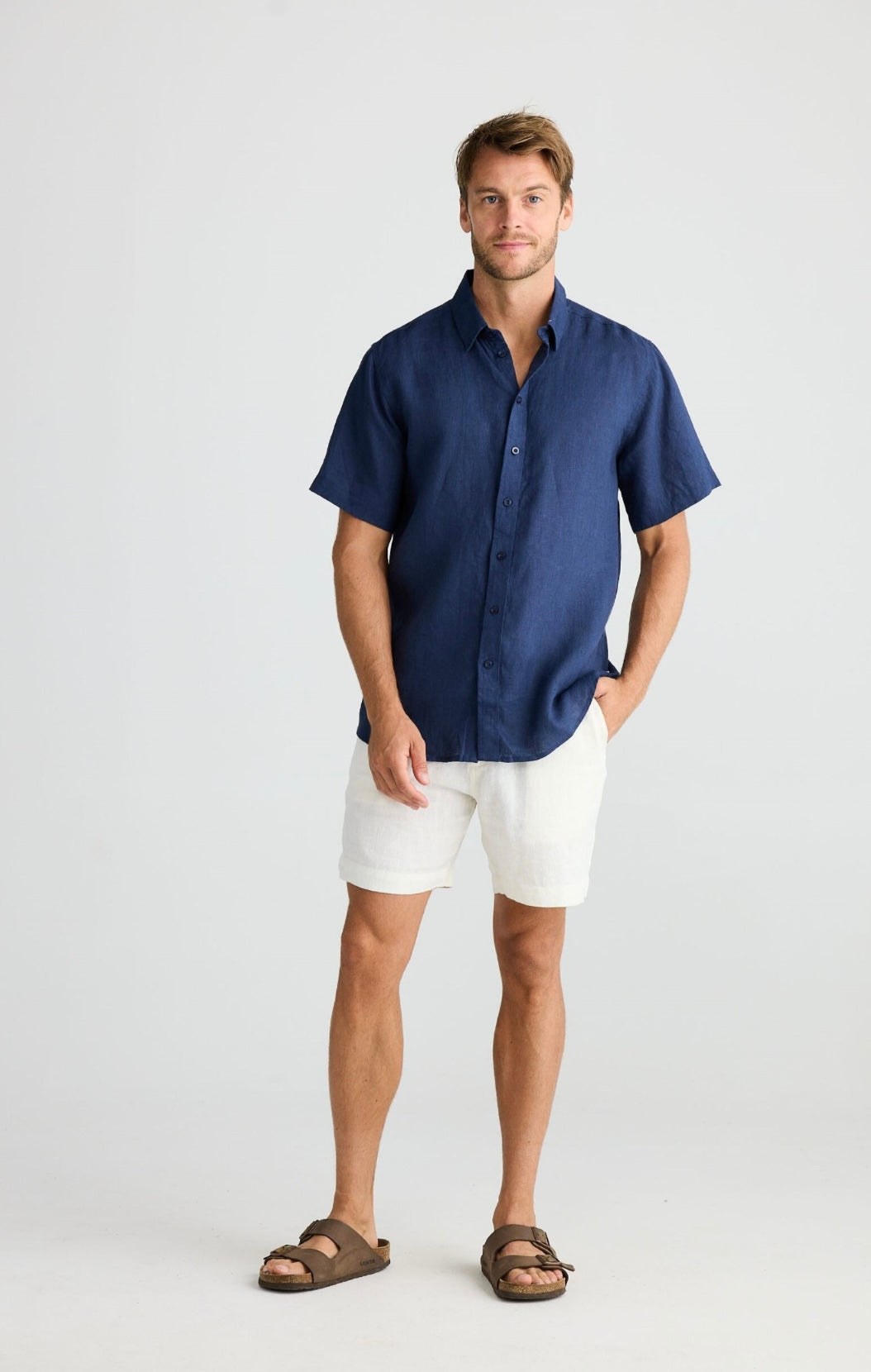 Harvard Shirt - Navy Linen