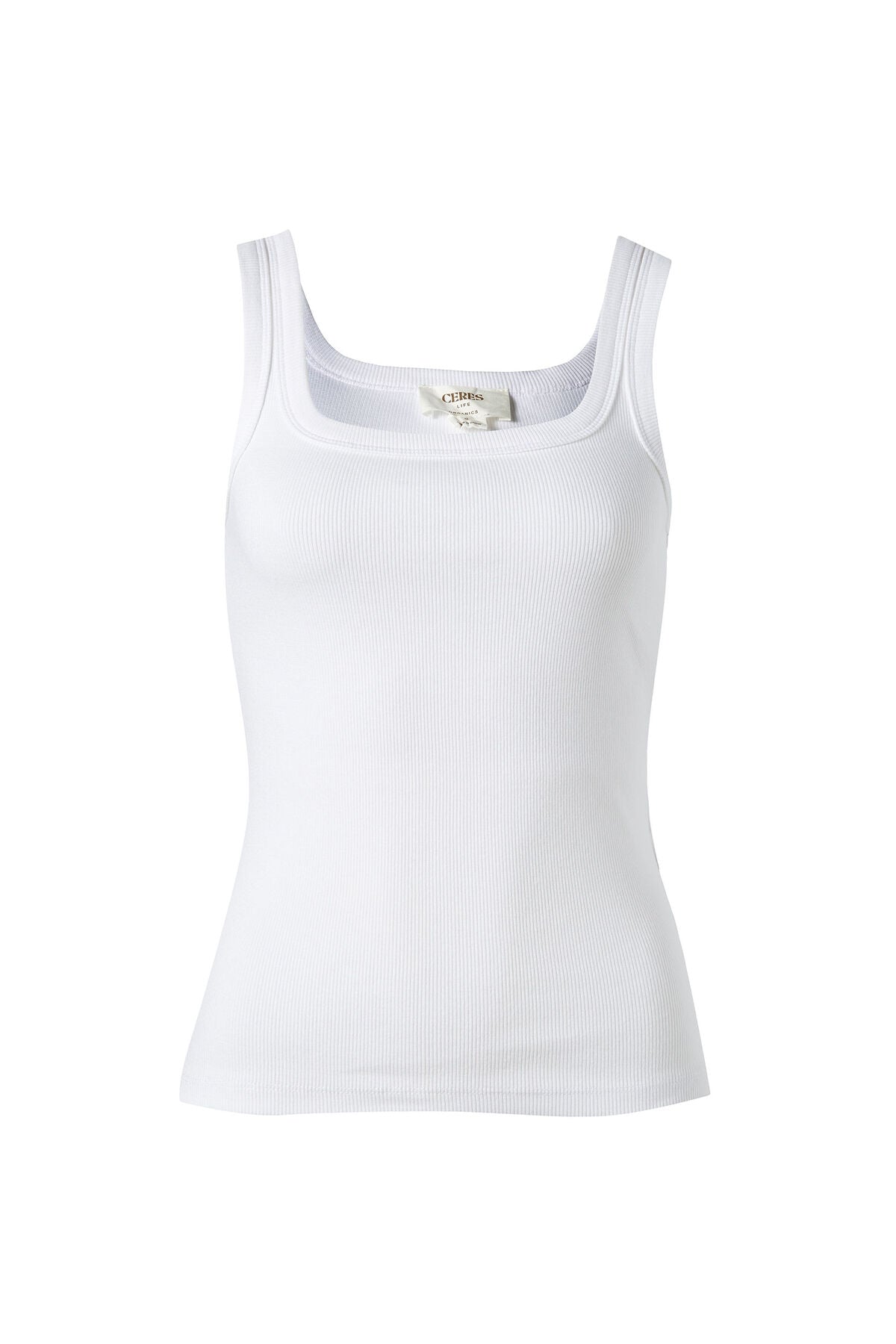 Square Neck Contour Rib Tank