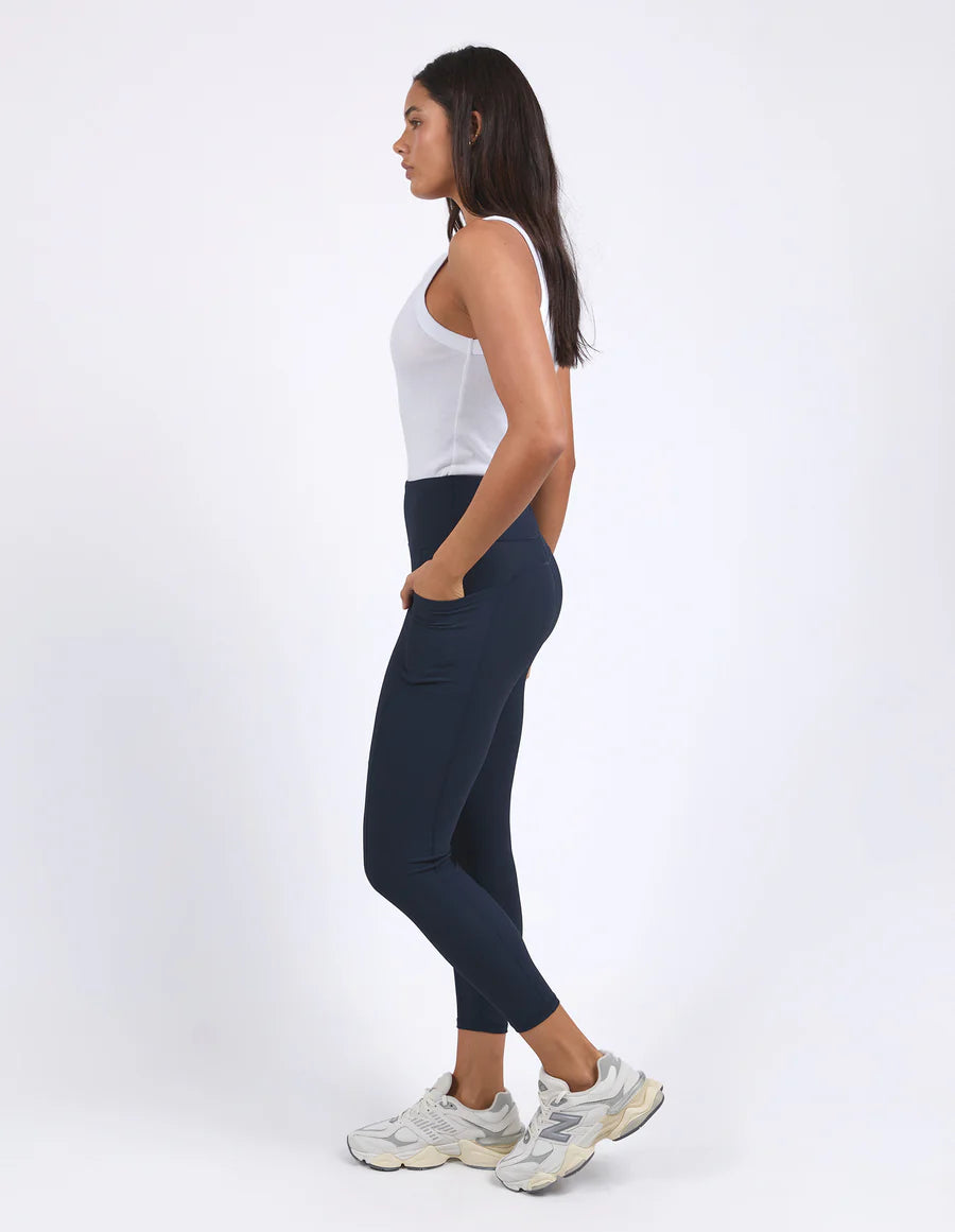 Luxe Rib Leggings - Navy