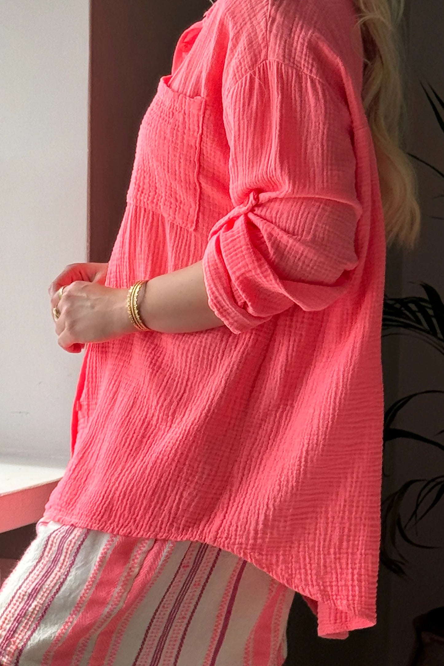 Belleza Cotton Shirt - Neon Spritz