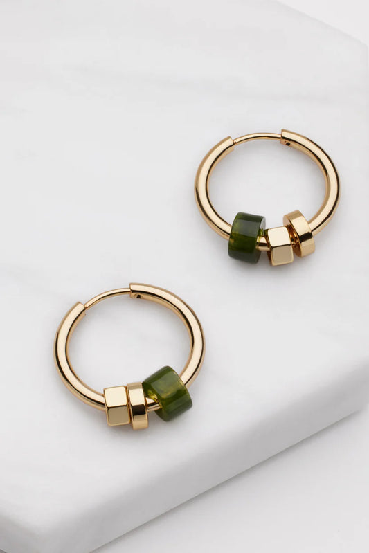 Amina Hoop Gold/Olive