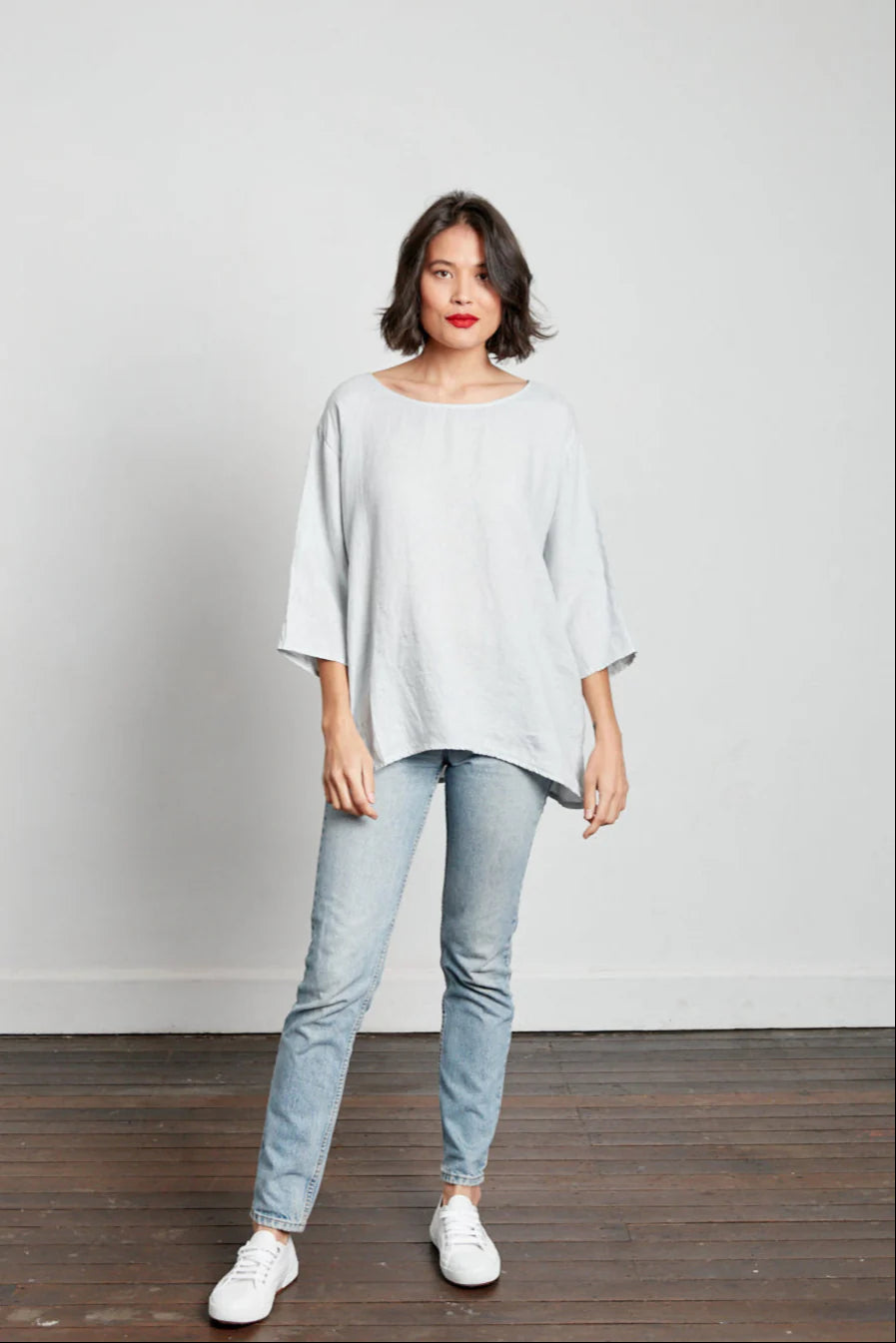 Loose Linen 3/4 Sleeve Top - Tobacco