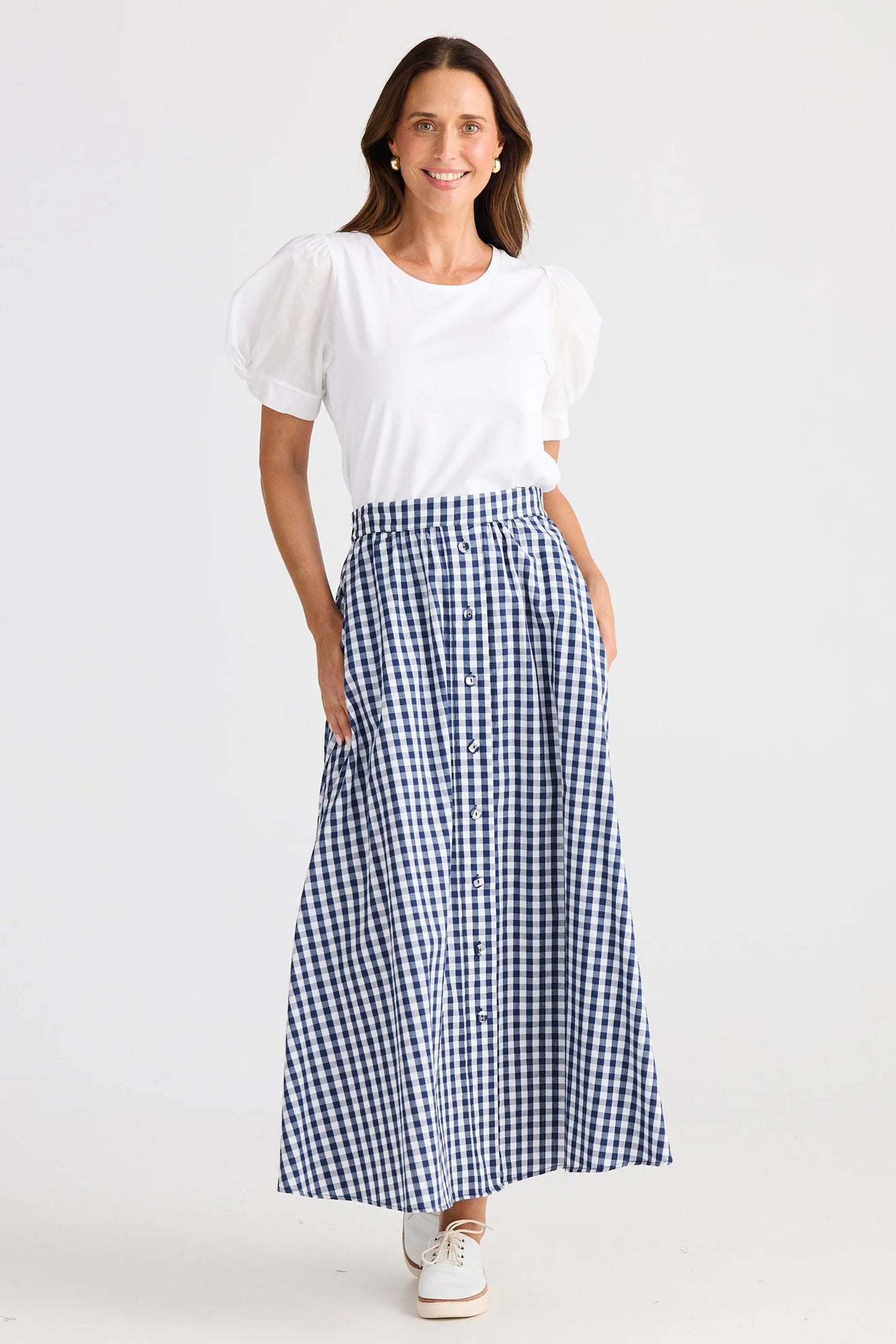 Lucy Skirt - Navy Gingham