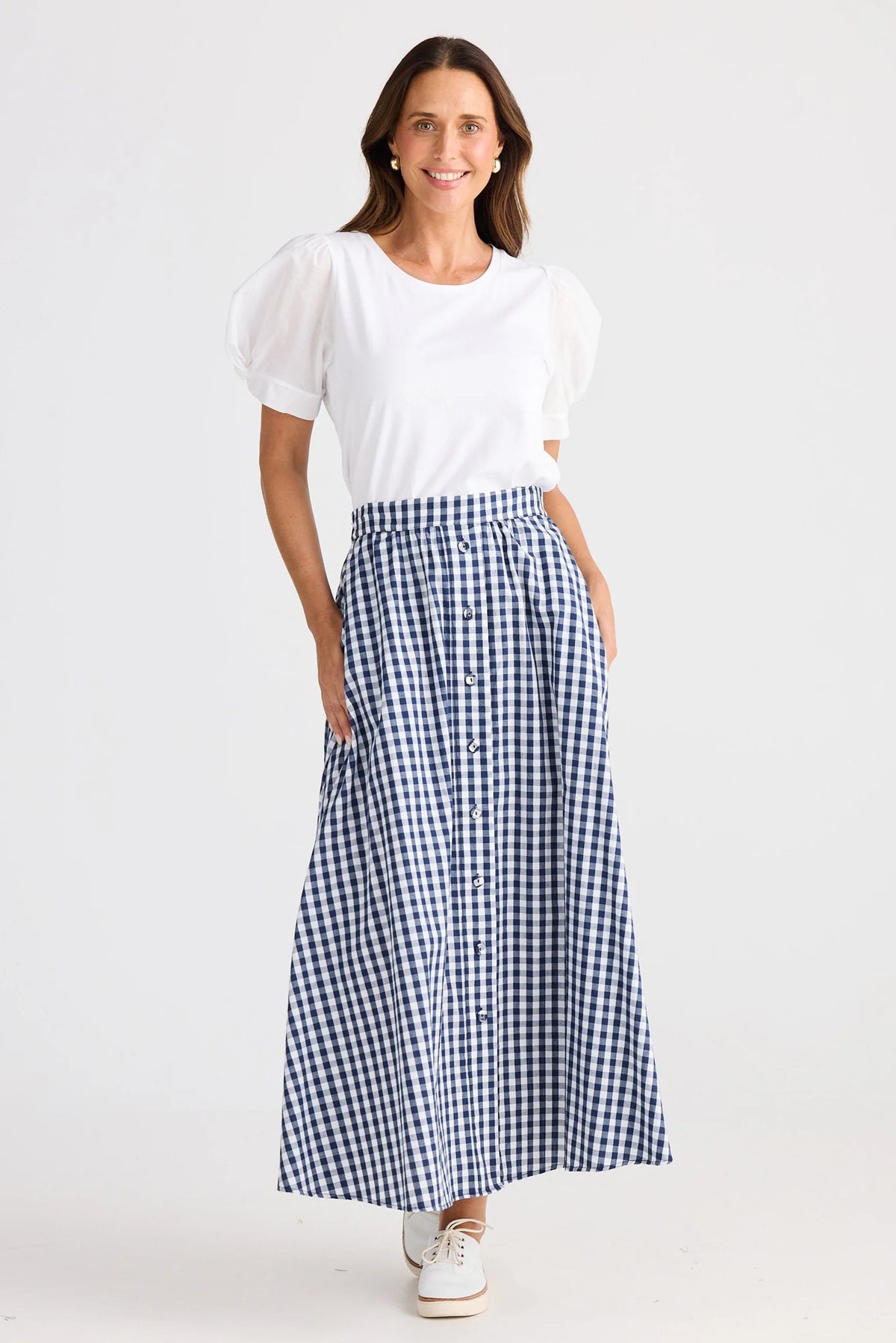 Lucy Skirt - Navy Gingham